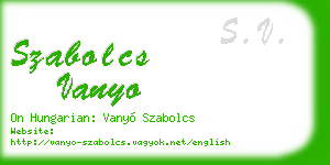 szabolcs vanyo business card