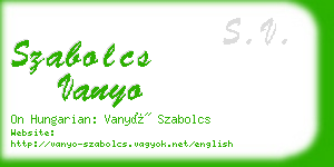 szabolcs vanyo business card